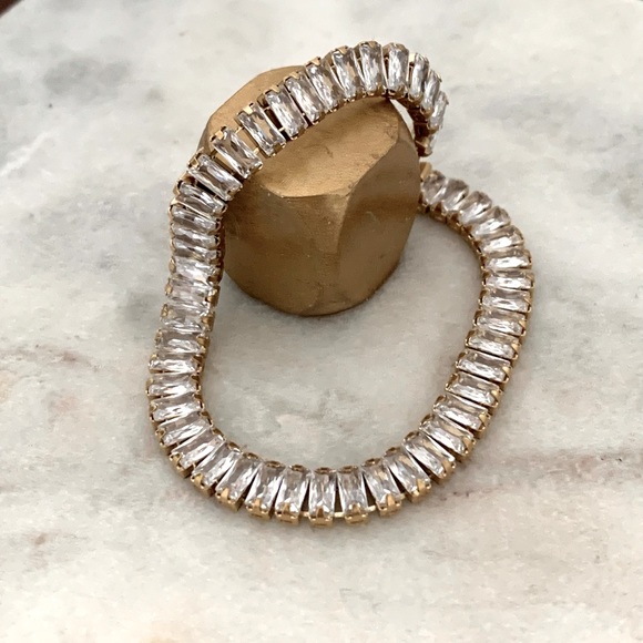 TENNIS BRACELET STAINLESS STEEL CUBIC ZIRCONIA BLING SHINNY STATEMENT CHAIN - Picture 3 of 8